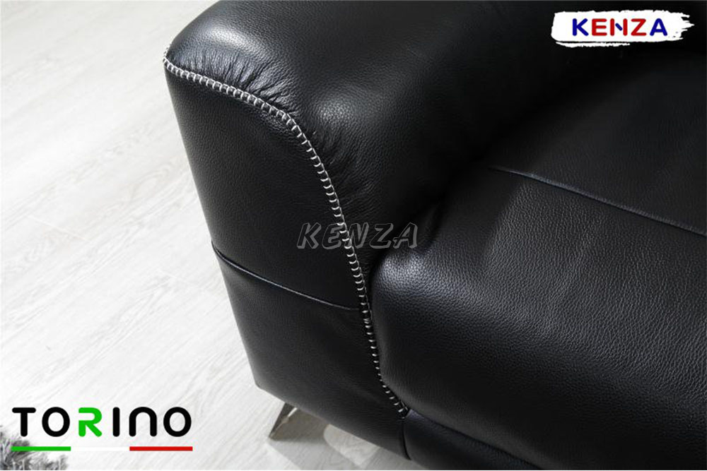 sofa da bò nhập khẩu Vento đường may chỉ nổi