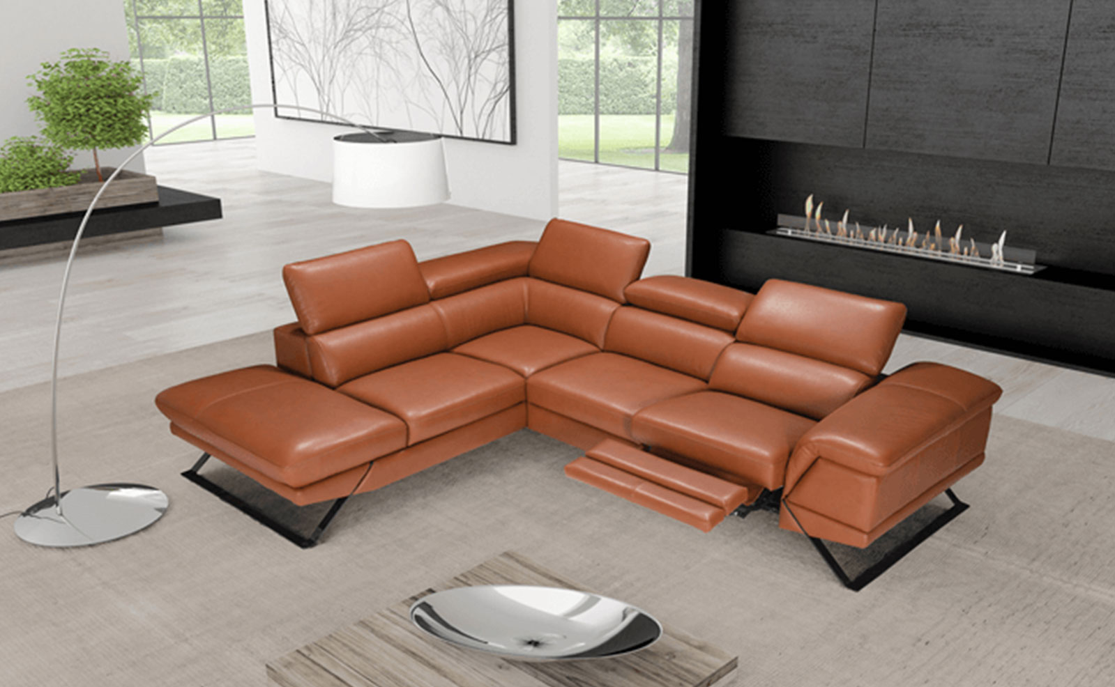 Mẫu sofa cao cấp hình chữ L cao cấp cho phòng khách.