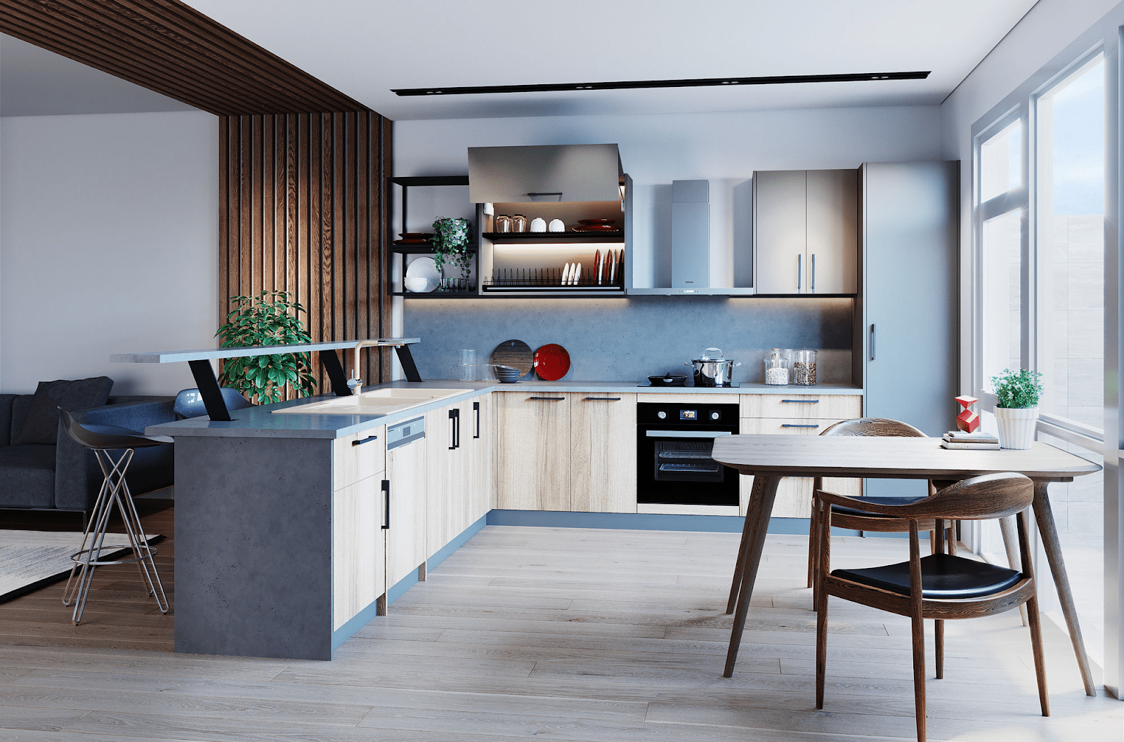 Cách bố trí bàn ăn trong nhà bếp