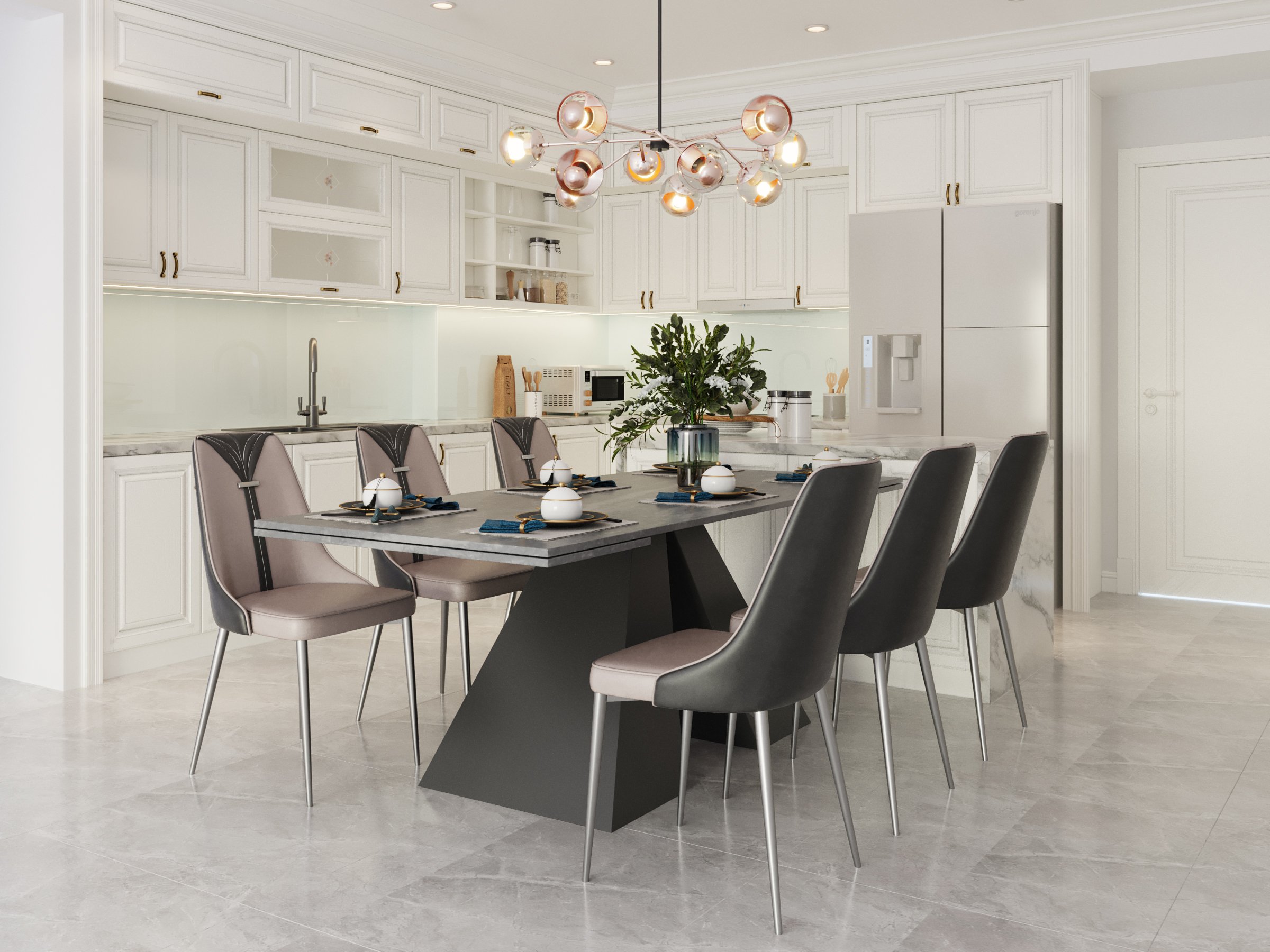 Mẫu bàn ăn hiện đại đơn giản